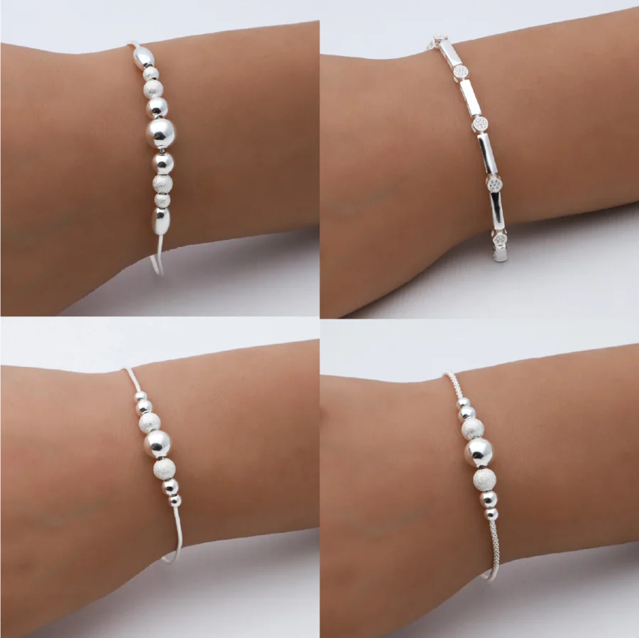 COMB300- COMBO EMPRENDEDOR PLATA 925 4 PULSERAS BOLITAS ( PRODUCTOS SIN ELECCION, IMAGEN ILUSTRATIVA DE REFERENCIA) - Imagen 2