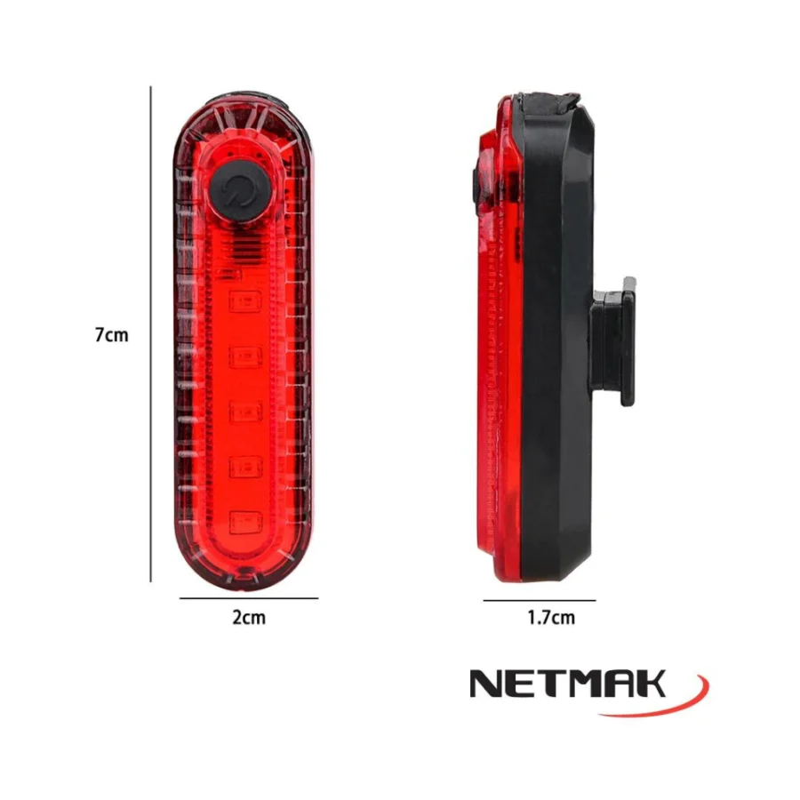 LUZ RECARGABLE USB PARA BICI TRASERA NM-LD5 - SMAR090 - Imagen 2
