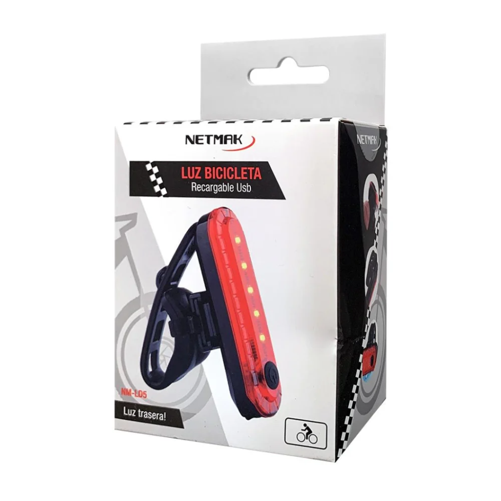 LUZ RECARGABLE USB PARA BICI TRASERA NM-LD5 - SMAR090 - Imagen 4