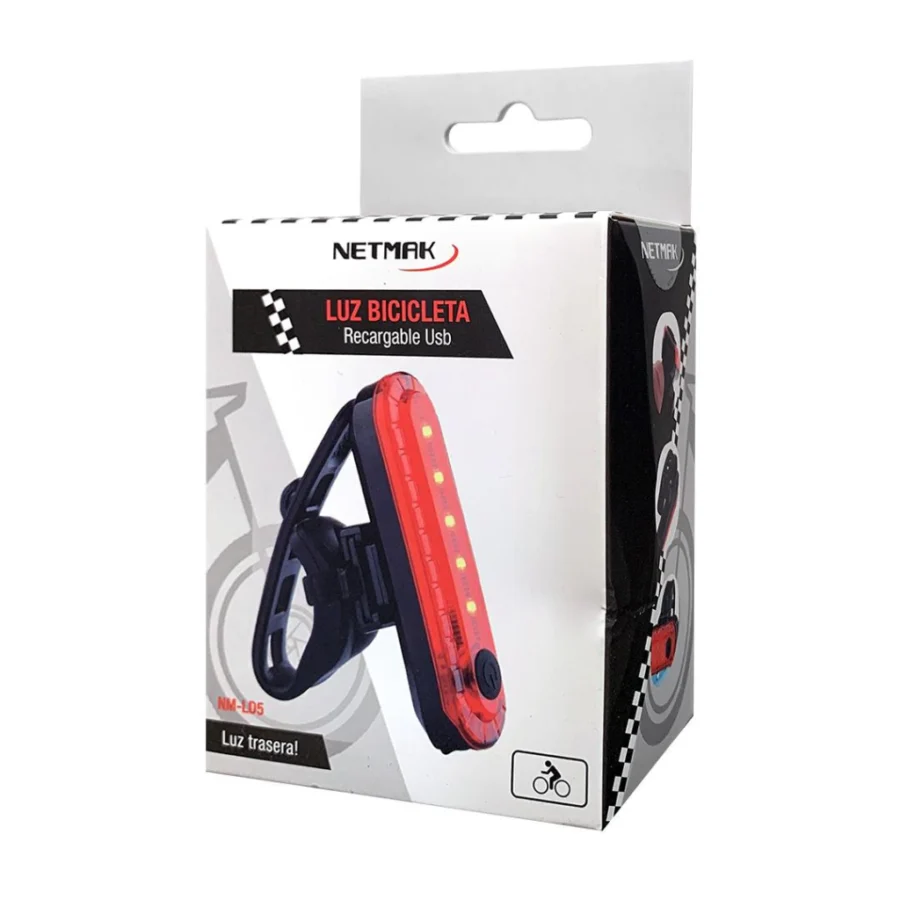 LUZ RECARGABLE USB PARA BICI TRASERA NM-LD5 - SMAR090 - Imagen 4