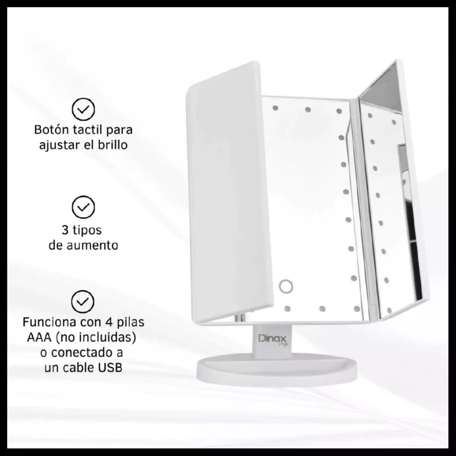 ESPEJO RECTANGULAR TOUCH CON LUZ LED DX-3ESPLUZ400  -SMAR112 - Imagen 3