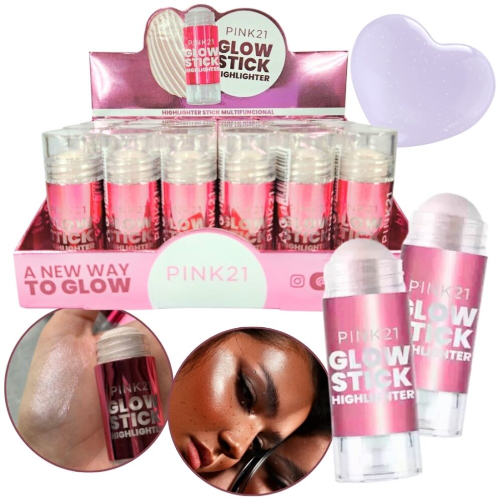 Iluminador Con Glitter En Barra Multiuso Glow Stick Pink 21