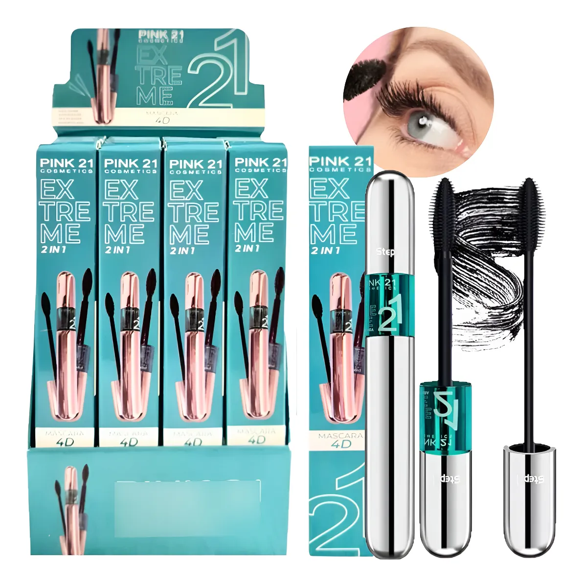 Rímel Máscara De Pestañas Pink 21 Volumen 4d Extreme Lashes