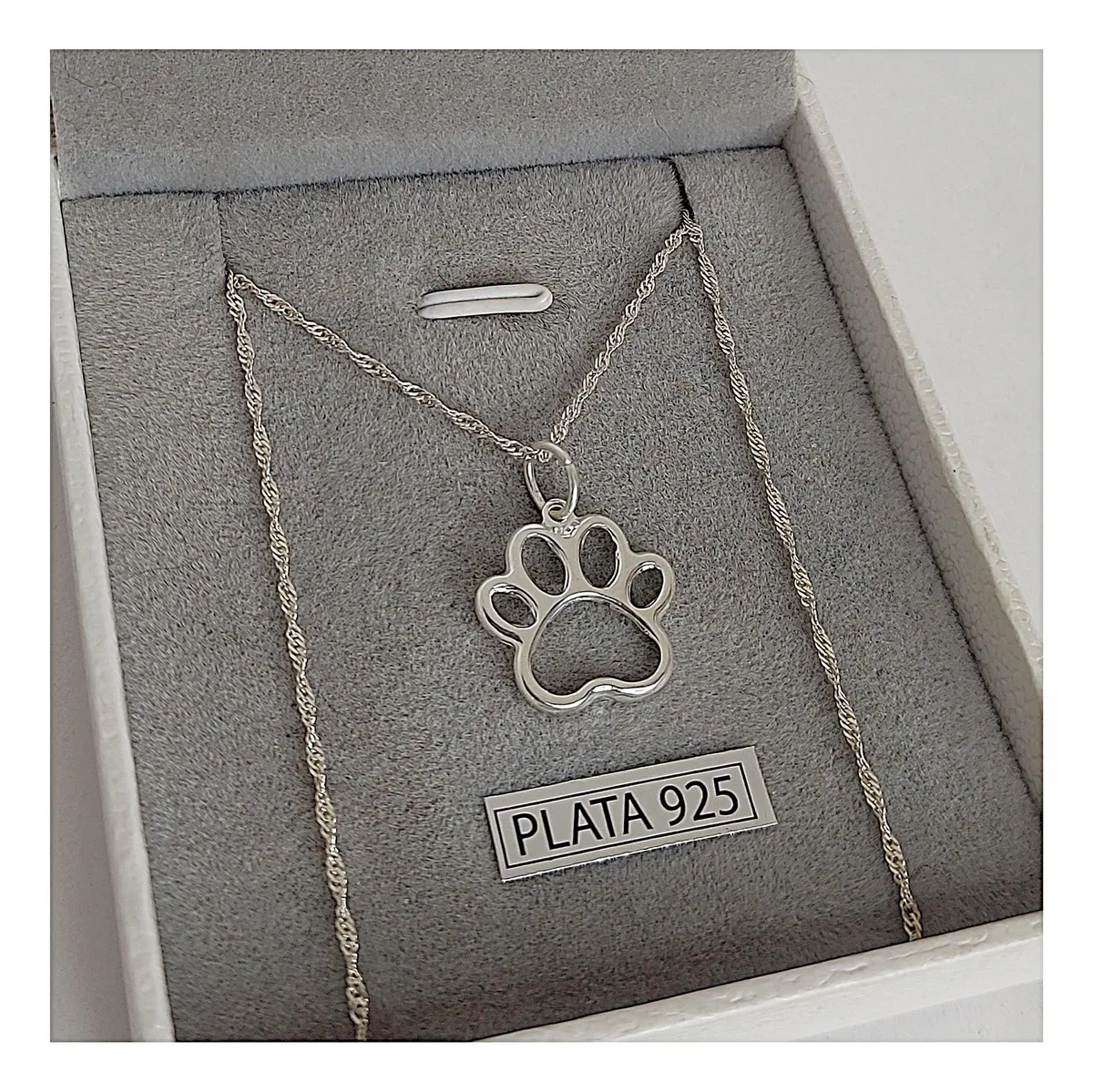 CADENA CON DIJE HUELLA PLATA 925 PLATEADO LARGO 45CM- CA3688