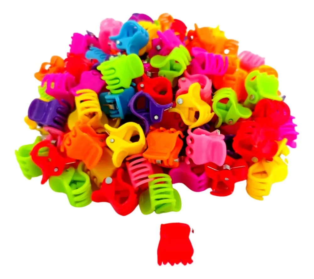 COL0302 -PACK X MINI BROCHE NIÑAS / HEBILLA PELO COLORES BOLSA X 50 UND