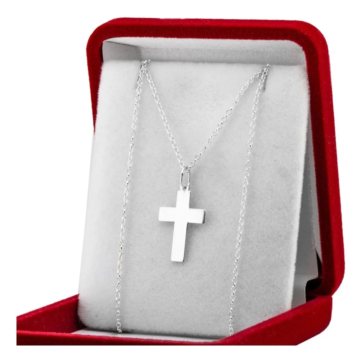 CADENA HOMBRE 60 CM CON DIJE CRUZ LISO - C3684A