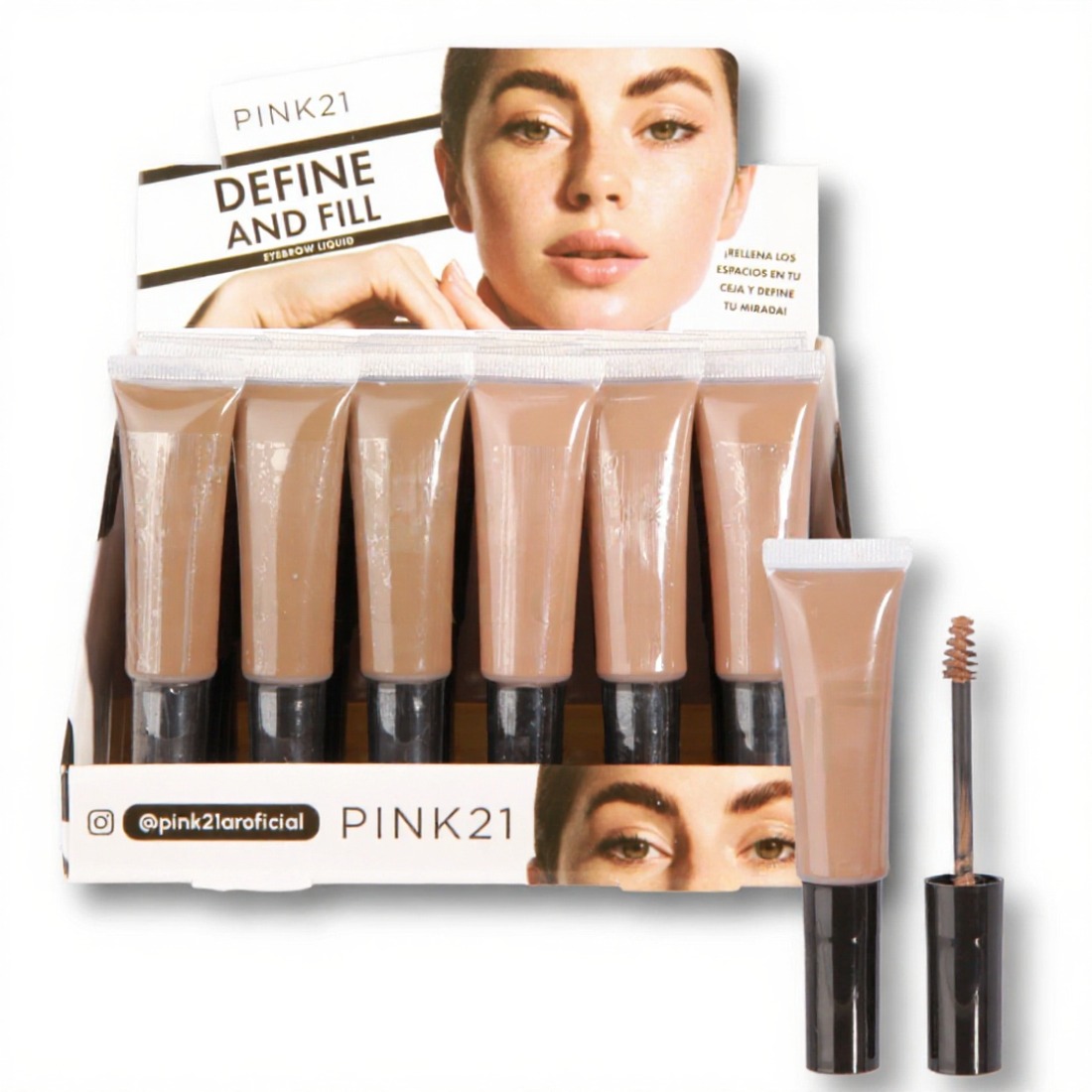 Sombra Liquida Delineador Para Cejas Define And Fill Pink21