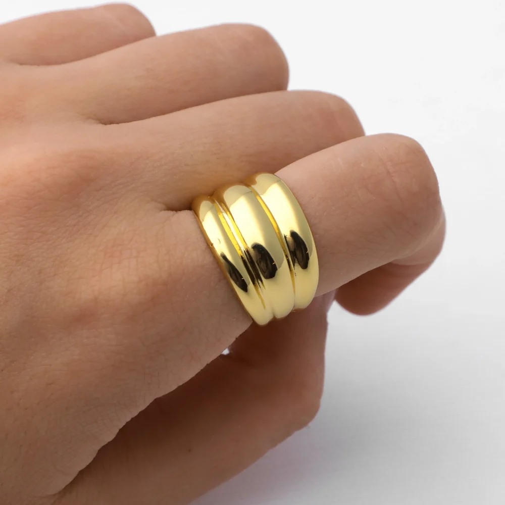 ANILLO ACERO DORADO