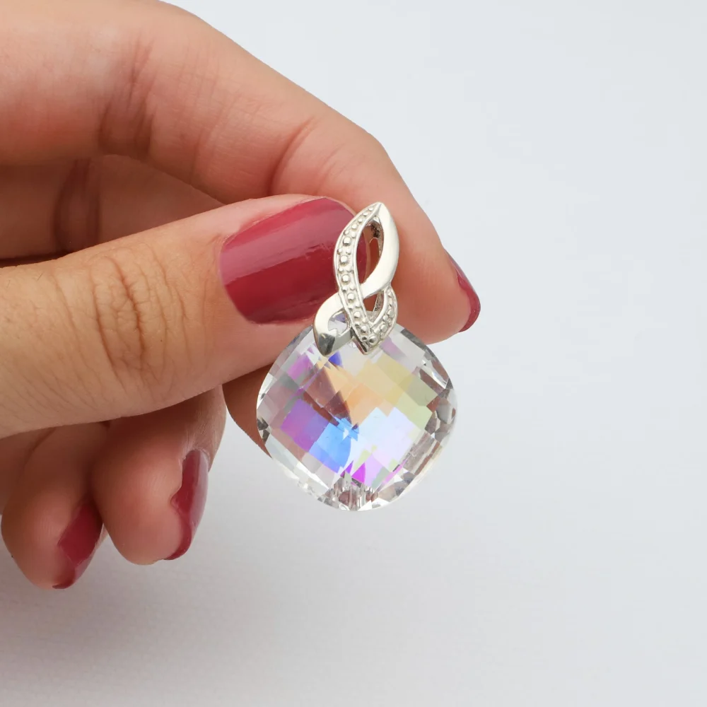 DIJE ACERO BLANCO SWAROVSKI PREMIUM