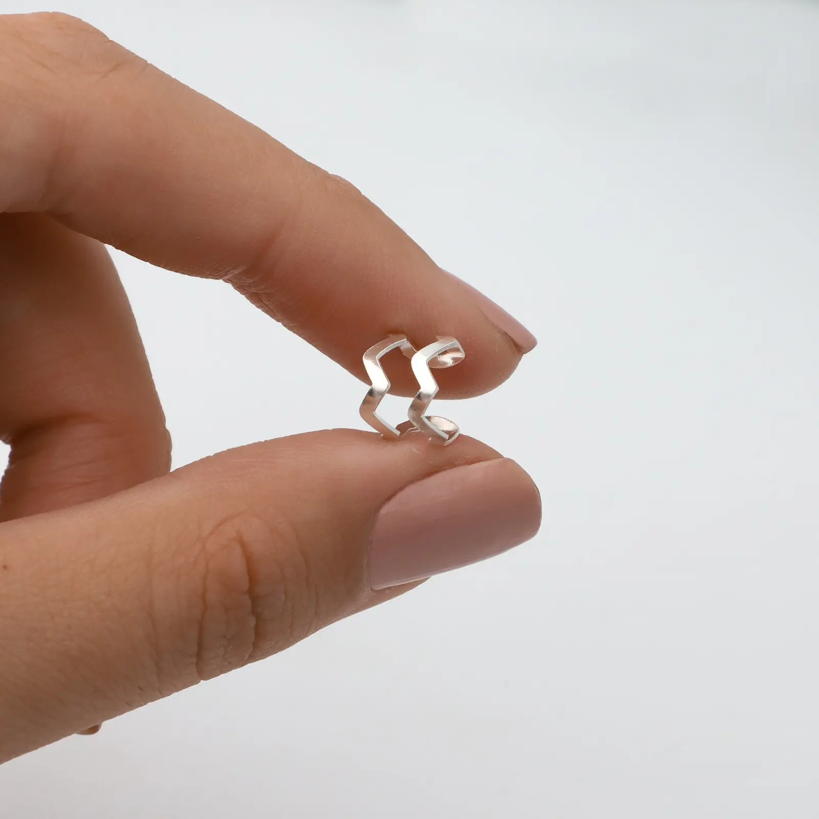 EAR CUFF ACERO BLANCO