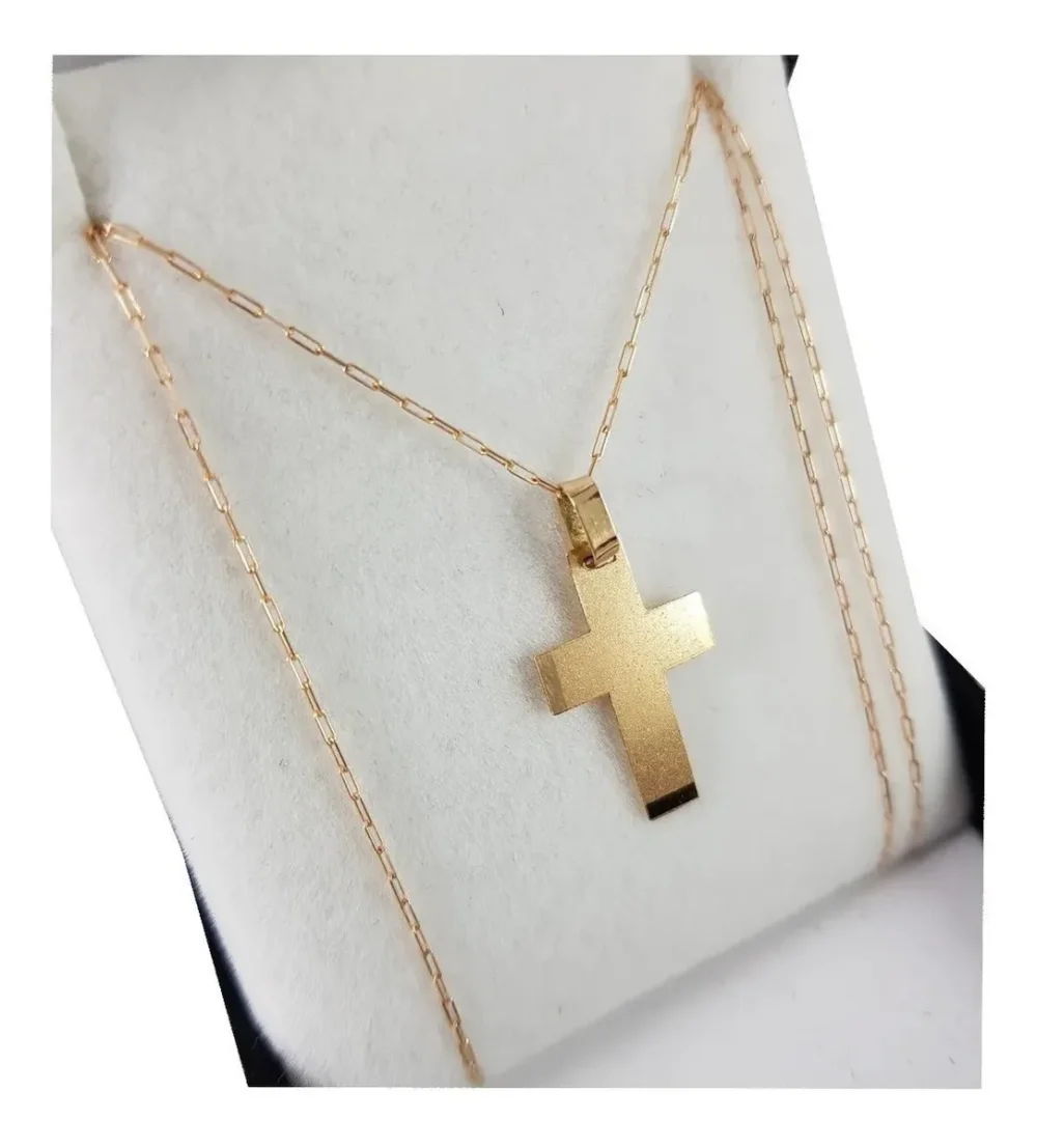 OR93- CADENA CON DIJE CRUZ ORO 18K 45CM