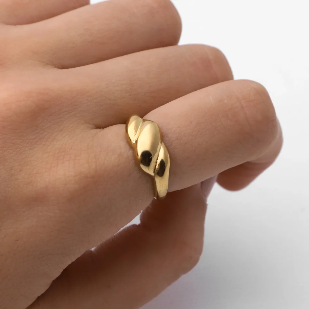 ANILLO ACERO DORADO