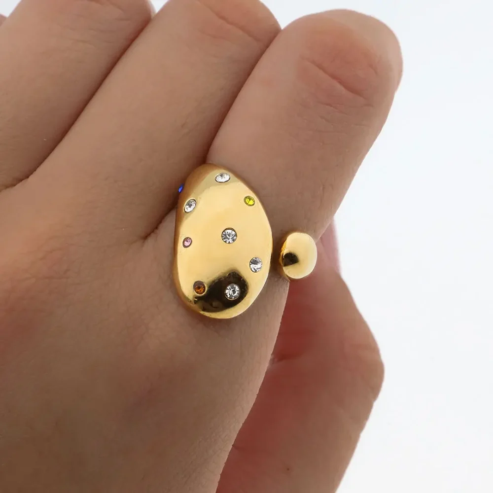 ANILLO ACERO DORADO