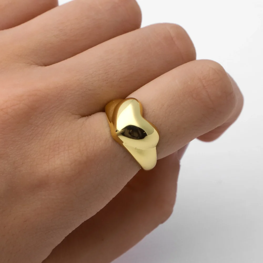 ANILLO ACERO DORADO