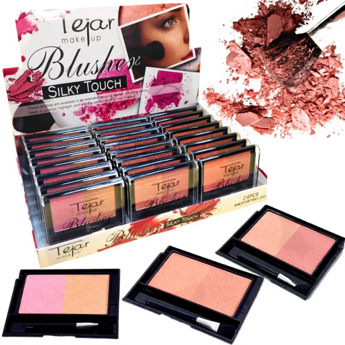Rubor blusher silky touch para rostro tejar makeup 2 tonos