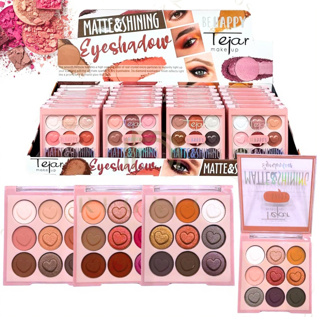 Paleta de sombras x9 matte & shining eyeshadow tejar makeup
