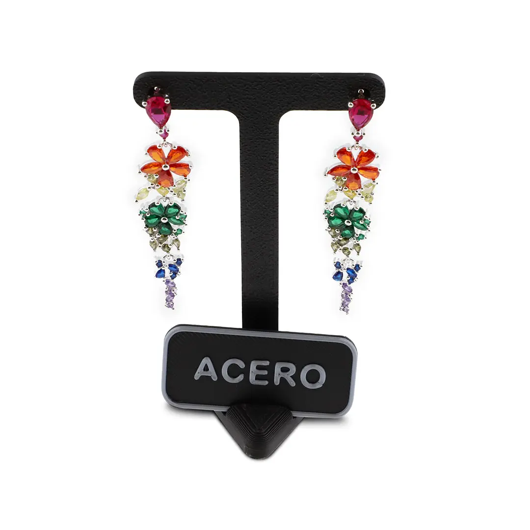 EXHIBIDOR AROS CON PLACA "ACERO"