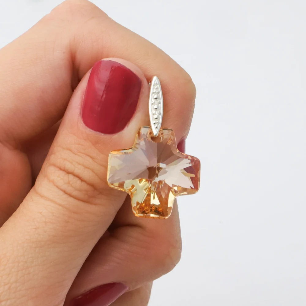 DIJE ACERO BLANCO SWAROVSKI PREMIUM