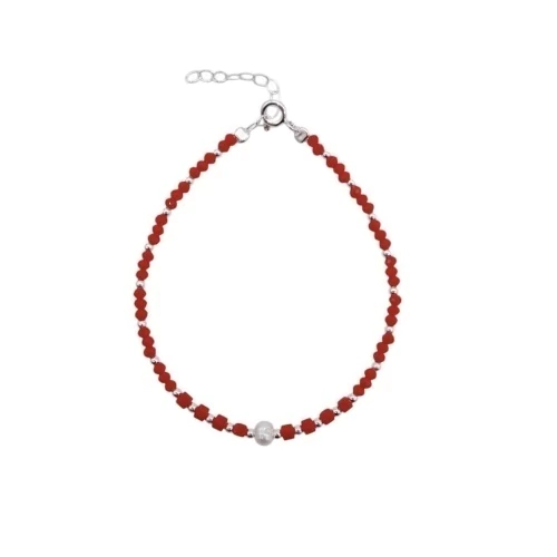 PULSERA PLATA 925 BOLITAS CON CRISTAL - PULS639