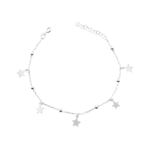 PULSERA PLATA 925 CON DIJES ESTRELLA- PULS646