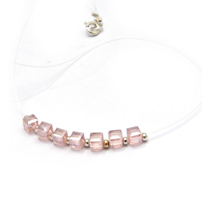 CADENA TANZA CRISTAL CON BOLITAS DE PLATA 925 - CAD653