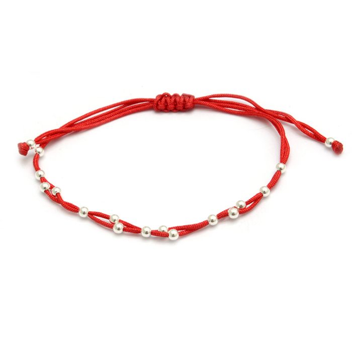 PULSERA PLATA 925 BOLITAS CON HILO- PULS687