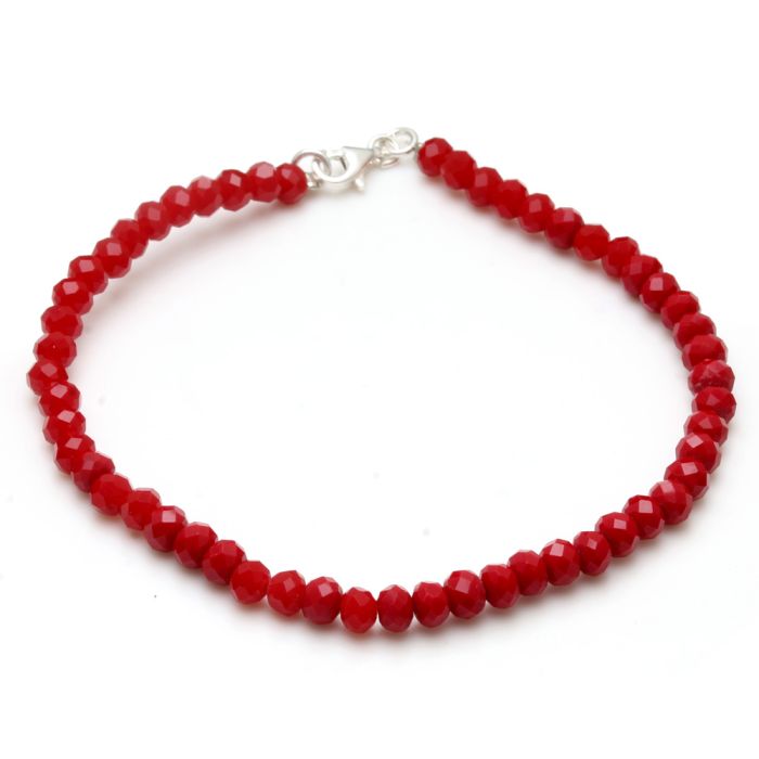 PULSERA PLATA 925 BOLITAS CON CRISTAL- PULSE689