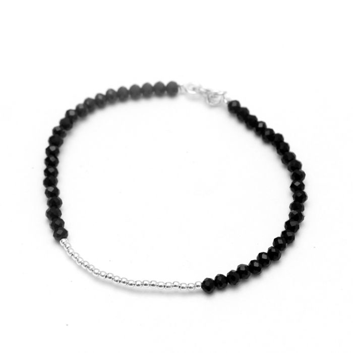 PULSERA PLATA 925 BOLITAS CON CRISTAL- PULS676