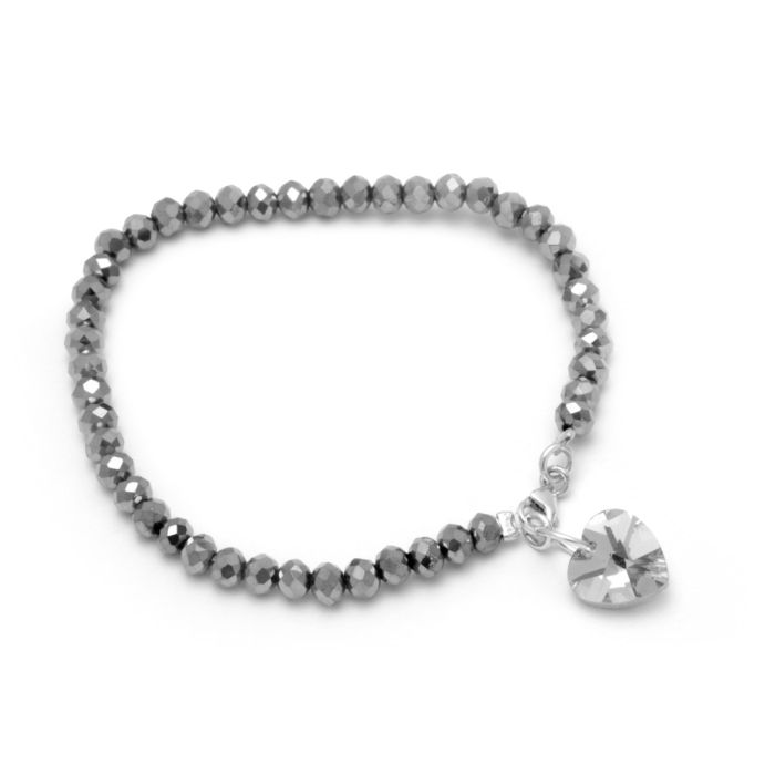 PULSERA PLATA 925 BOLITAS CON CRISTAL- PULSE671