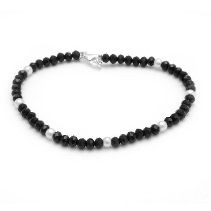 PULSERA PLATA 925 BOLITAS CON CRISTAL- PULSE682