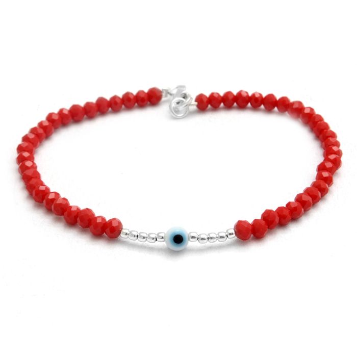 PULSERA PLATA 925 BOLITAS CON CRISTAL- PULSE674