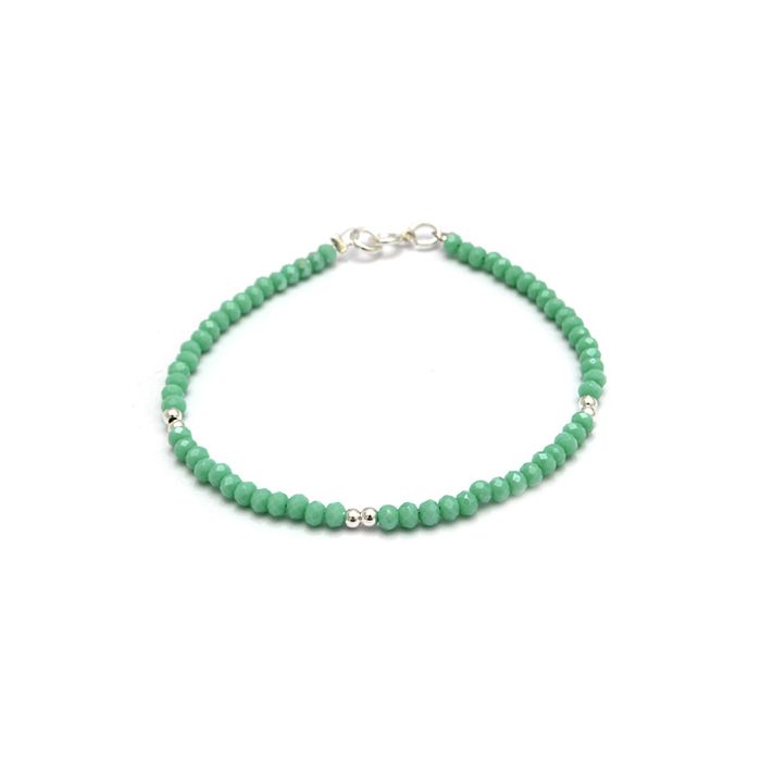 PULSERA PLATA 925 BOLITAS CON CRISTAL- PULS674