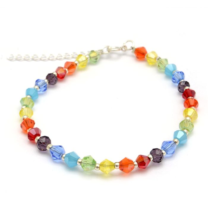 PULSERA PLATA 925 BOLITAS CON CRISTAL- PULS683