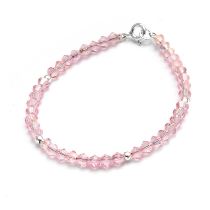 PULSERA PLATA 925 BOLITAS CON CRISTAL- PULSE687