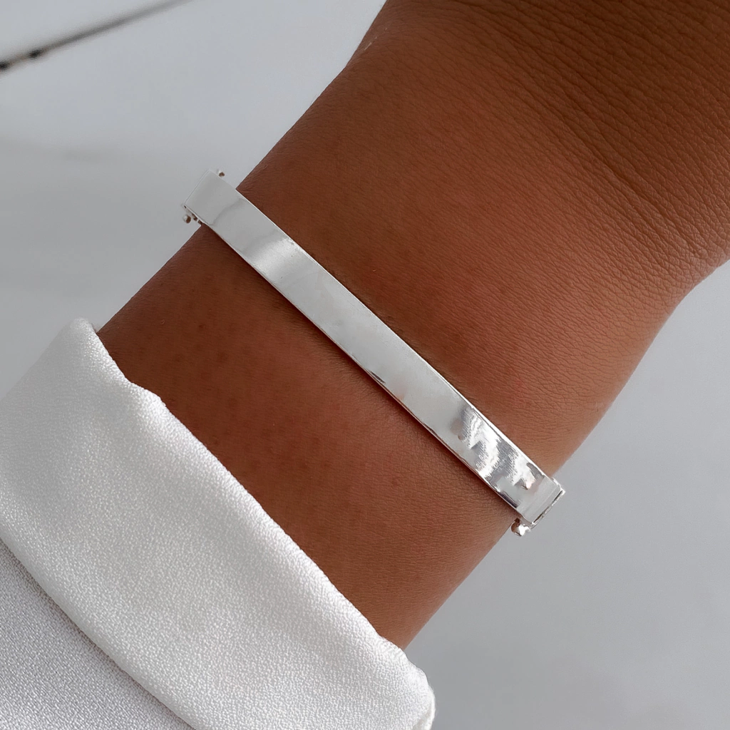 PULSERA ESCLAVA CUADRADA PREMIUM DE PLATA 925- APUL659