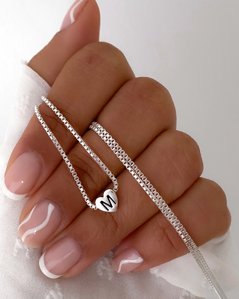 CADENA DE PLATA 925 CON DIJE LETRA - APC638