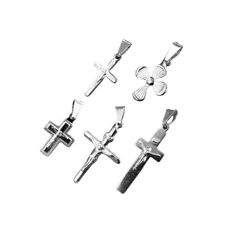 COMB1513- KIT 5 DIJES CRUZ DE PLATA 925 (Imagen ilustrativa)