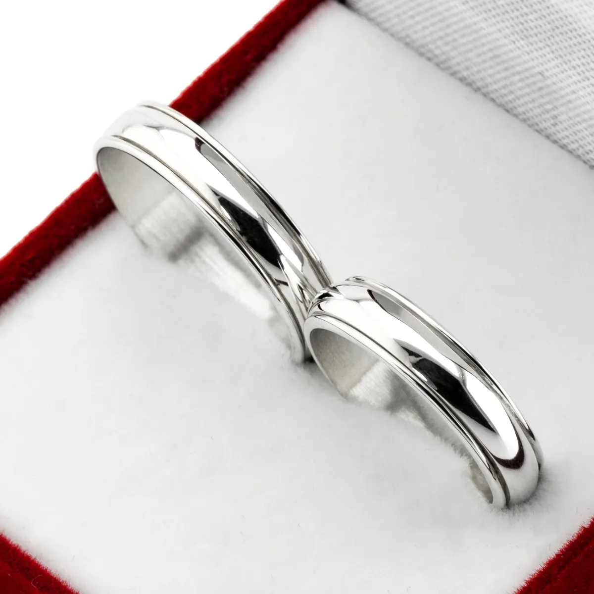 ALIANZAS DE COMPROMISO 2 PIEZAS PLATA 925 5MM + ESTUCHE REGALO- AP15E05