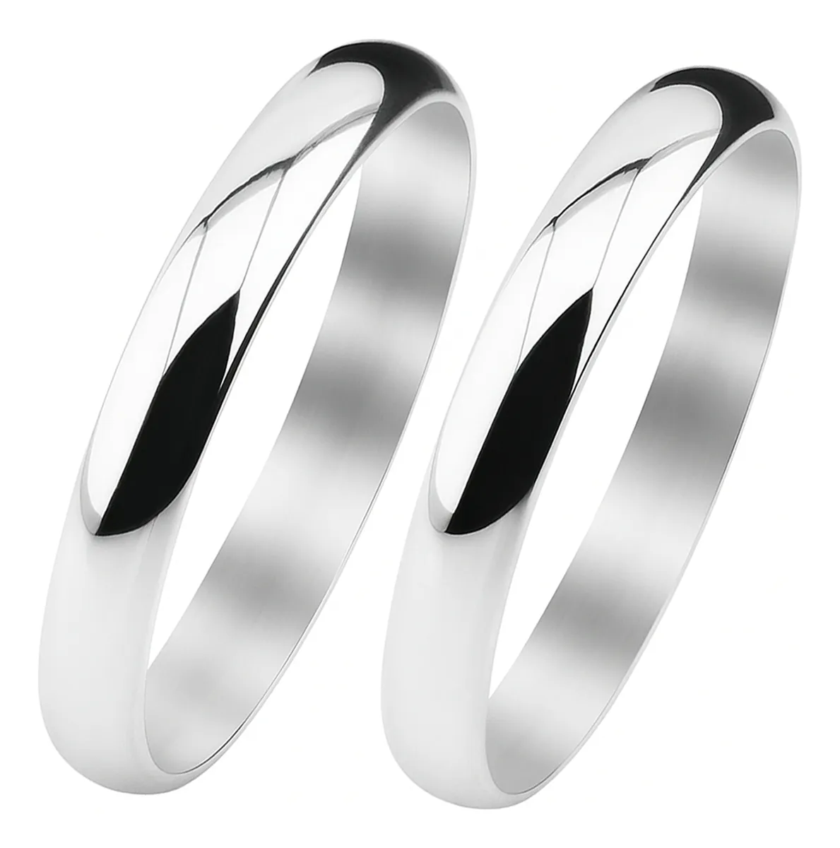 ALIANZAS DE COMPROMISO 2 PIEZAS PLATA 925 3MM + ESTUCHE REGALO- AP15E03