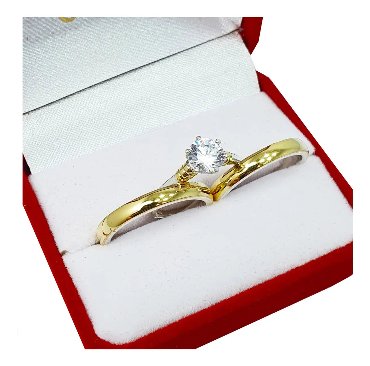 CONJUNTO COMPROMISO 3 PIEZAS PLATA Y ORO + ESTUCHE REGALO- AP15E01 - Imagen 2