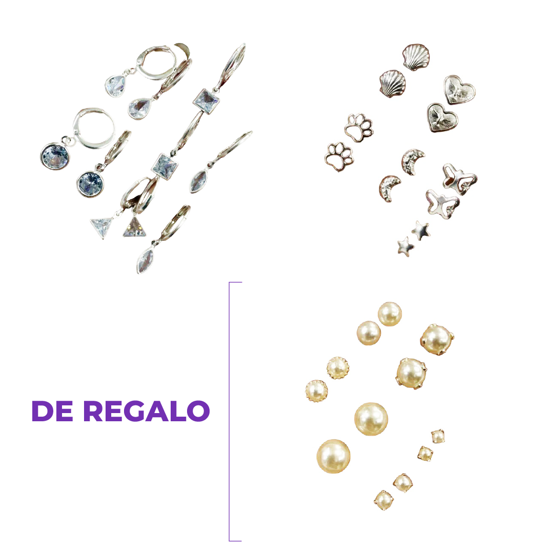 KIT 6 AROS DE PLATA 925 / KIT 6 AROS DE PLATA 925 +KIT 6 AROS PASANTE DE PLATA 925 DE REGALO (Imagen ilustrativa)