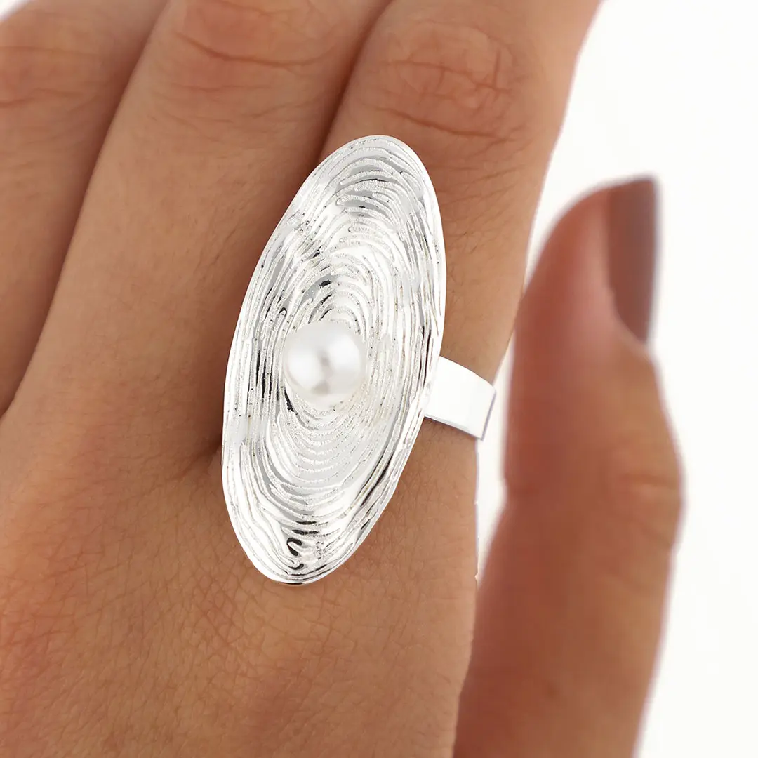 ANILLO REGULABLE ACERO BLANCO