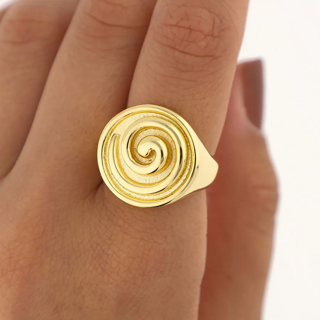 ANILLO REGULABE ACERO DORADO
