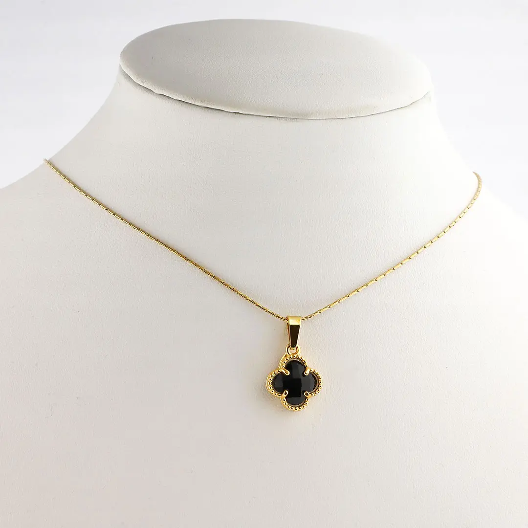 COLGANTE TREBOL ACERO DORADO