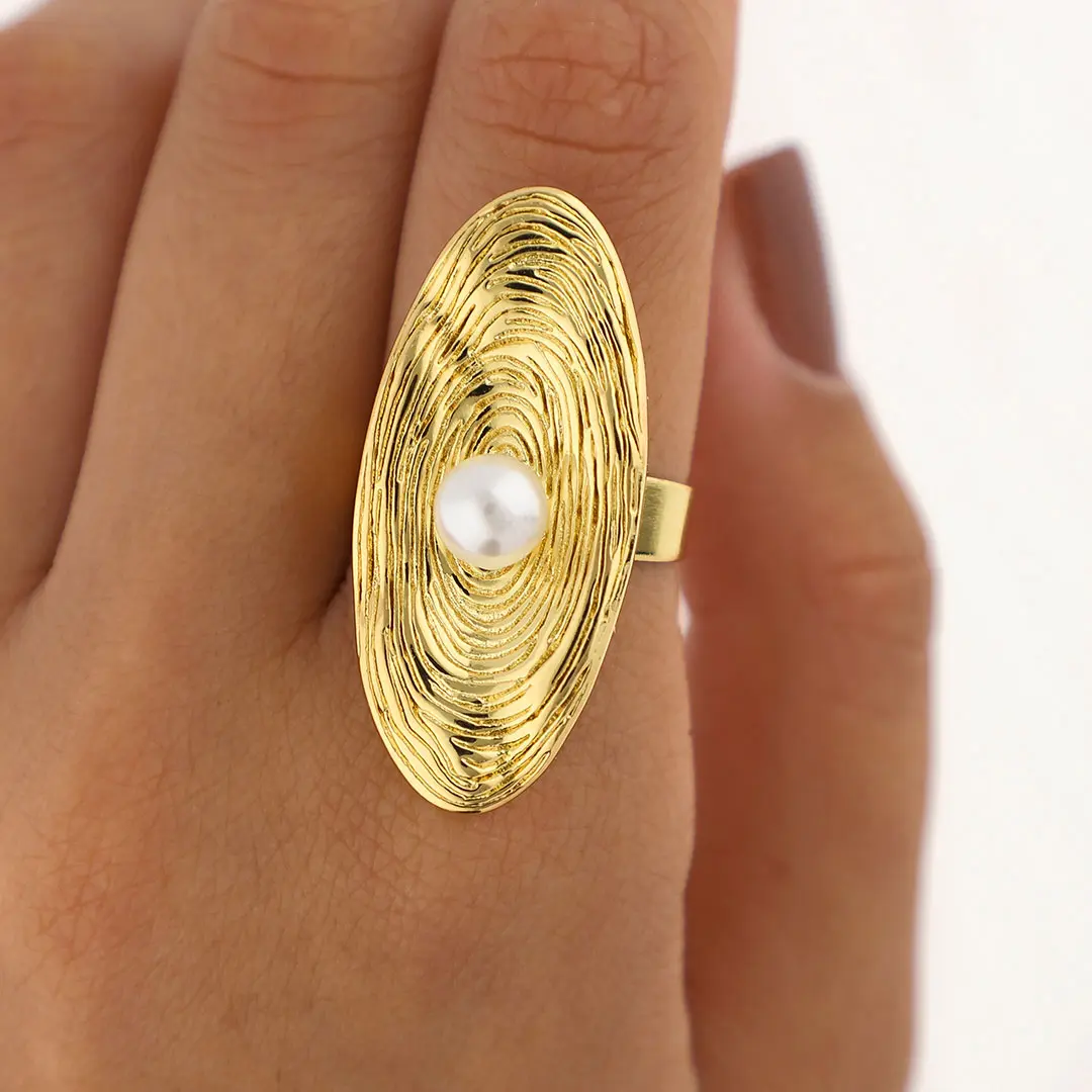 ANILLO REGULABLE ACERO DORADO