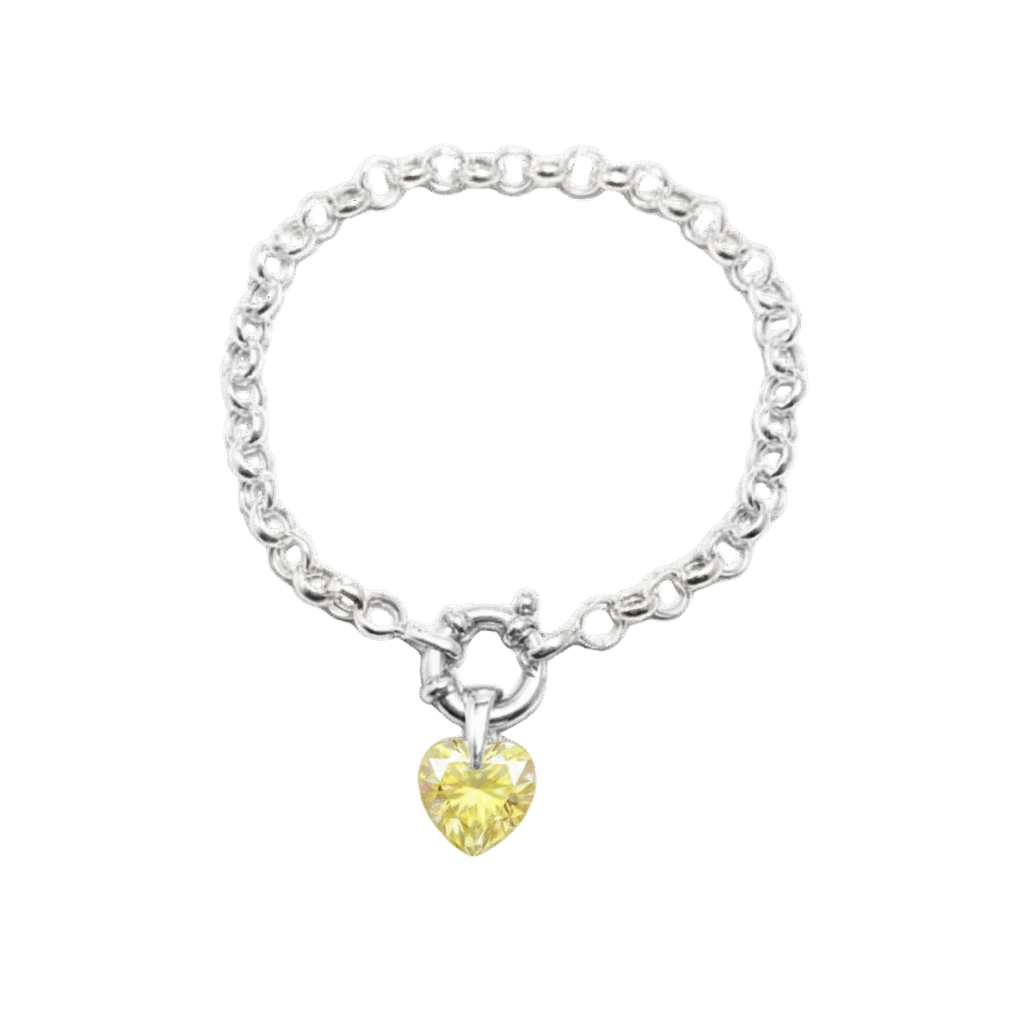 P4289F- PULSERA DE PLATA 925 ROLO CLASICA CON DIJE CRISTAL SWAROVSKI