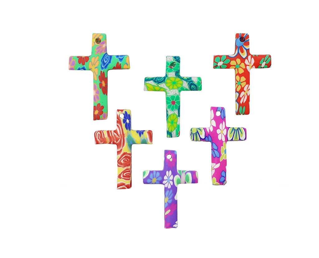 Cruces fimu multicolor x 10 unidades