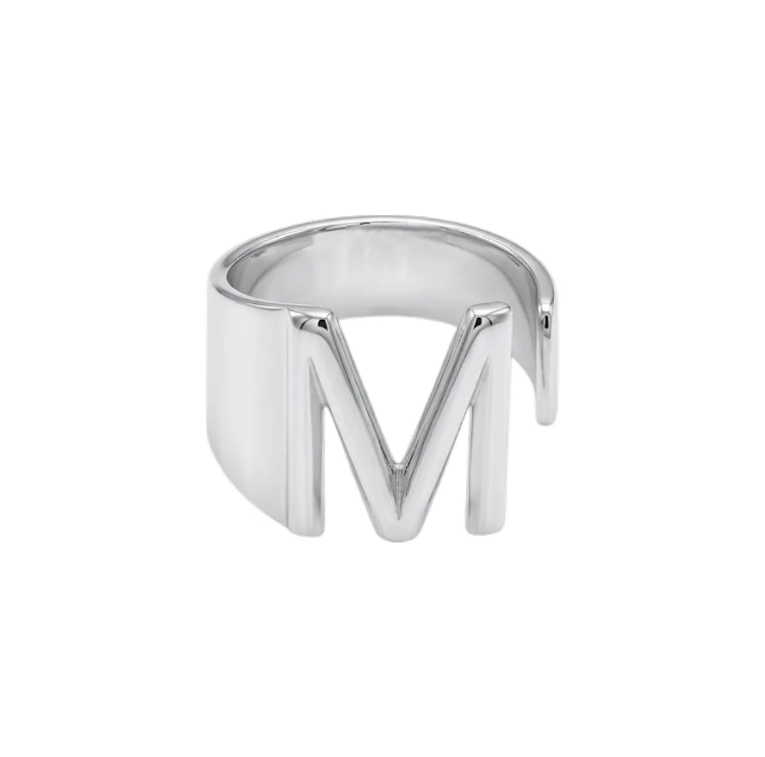 Anillo Abierto Inicial Grande Plata 925 Personalizada -ANP32455