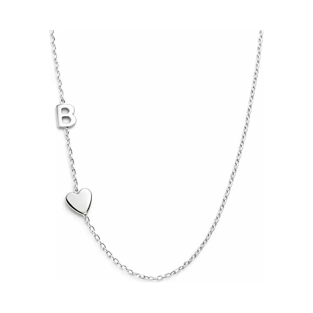 Cadena Inicial + Corazon Plata 925 Personalizada Mujer -CAD32310B