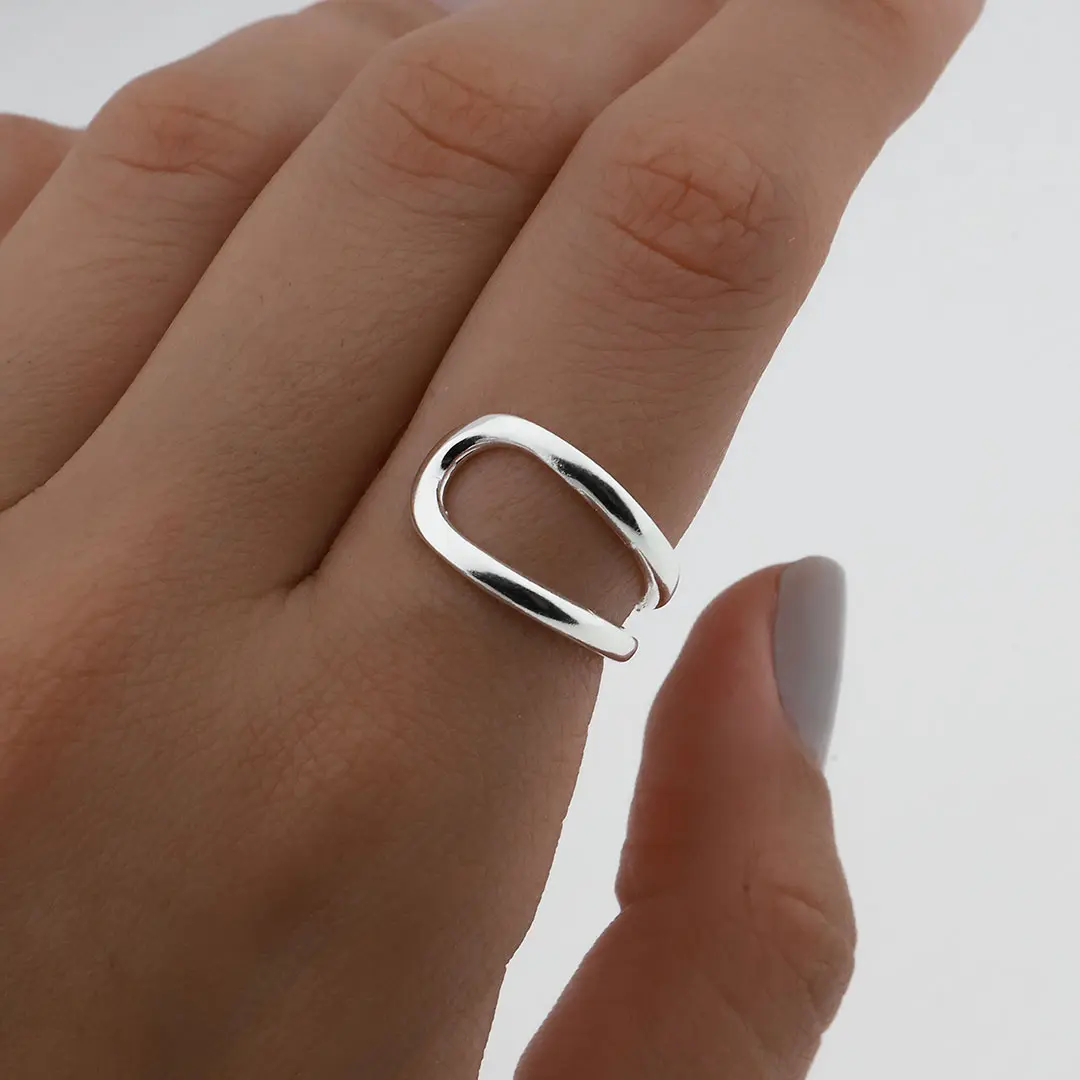 ANILLO ABIERTO LISO PLATA 925